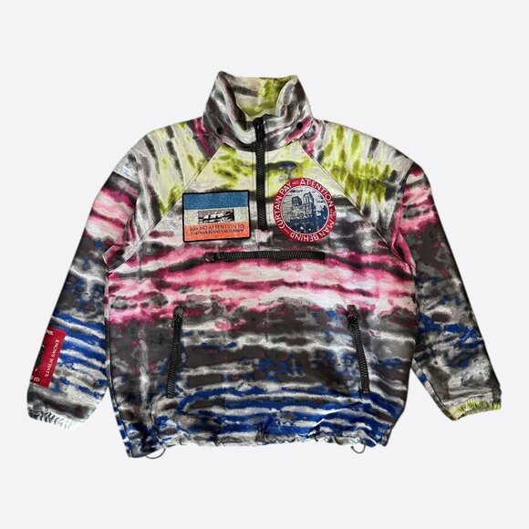 Louis Vuitton Multicolor Tie-Dye Abstract Print Half-Zip Windbreaker - Picture 1 of 3